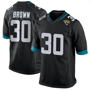 Montaric Brown Youth Nike Black Jacksonville Jaguars Custom Team Color Game Jersey Size: Large